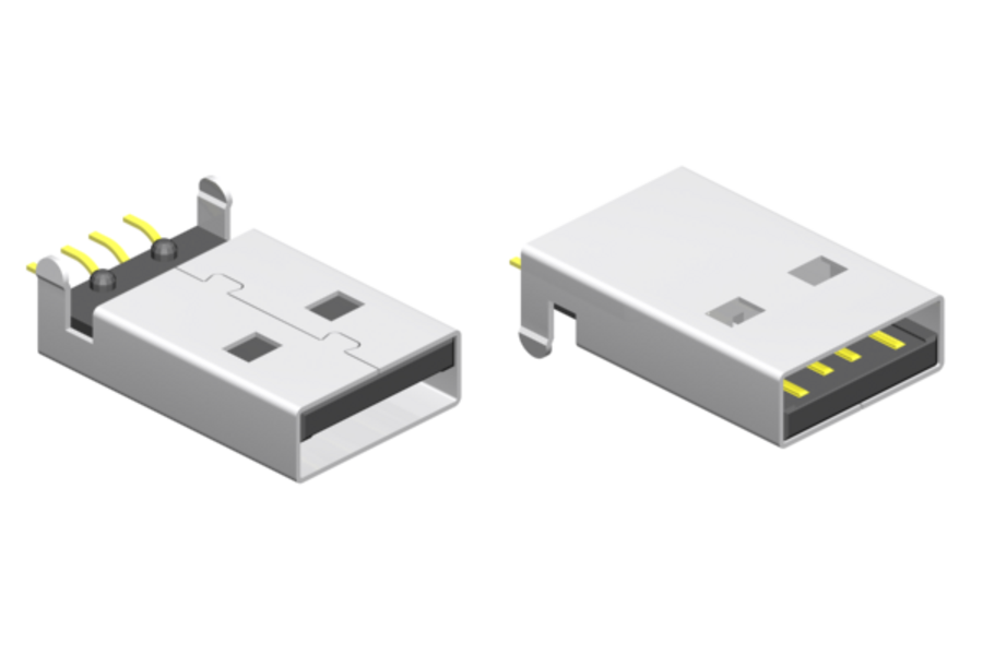 USB 1.x/2.0 Typ "A" Standard Bauform SMT Plug